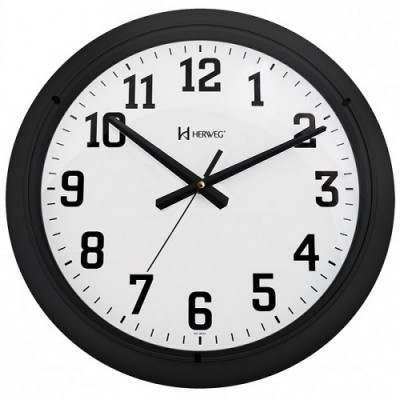 Relógio de Parede Preto Quartz - 6129-034 - Herweg