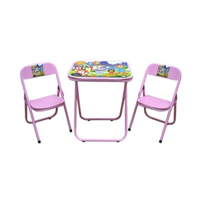Conjunto Infantil Dobrável com 2 Cadeiras Rosa Floresta - INF0003 - Utilaço